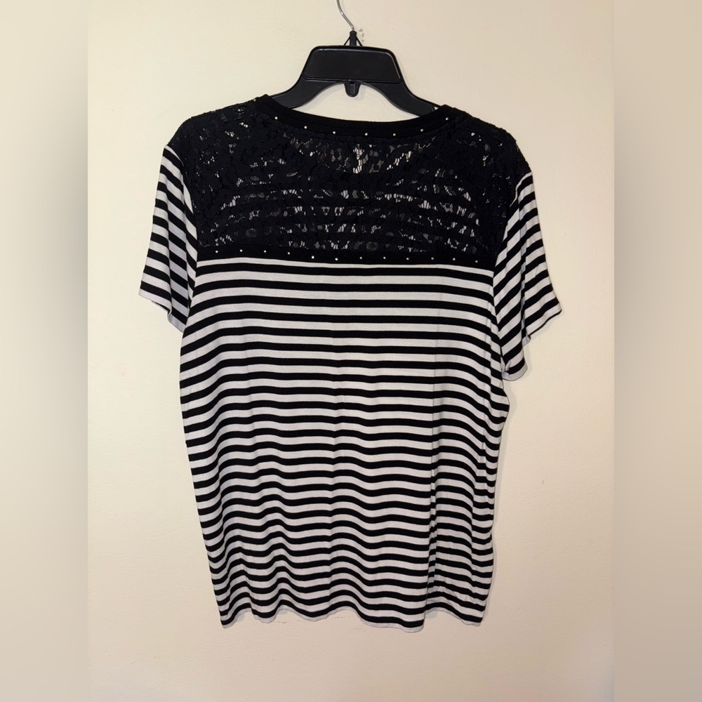 Karl Lagerfeld Lace Trim Top Size Women’s XL - Picture 2 of 7